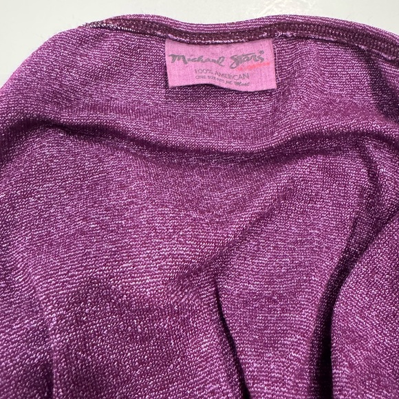 MICHAEL STARS Vintage Y2K Sparkly Sexy Ruched Purple Stretchy Tube Top OSFM - Picture 6 of 8